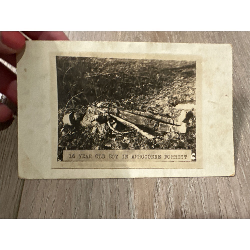 Vintage RPPC Postcard ~ WWI 16 Year old boy in Arrogonne Forest real photo